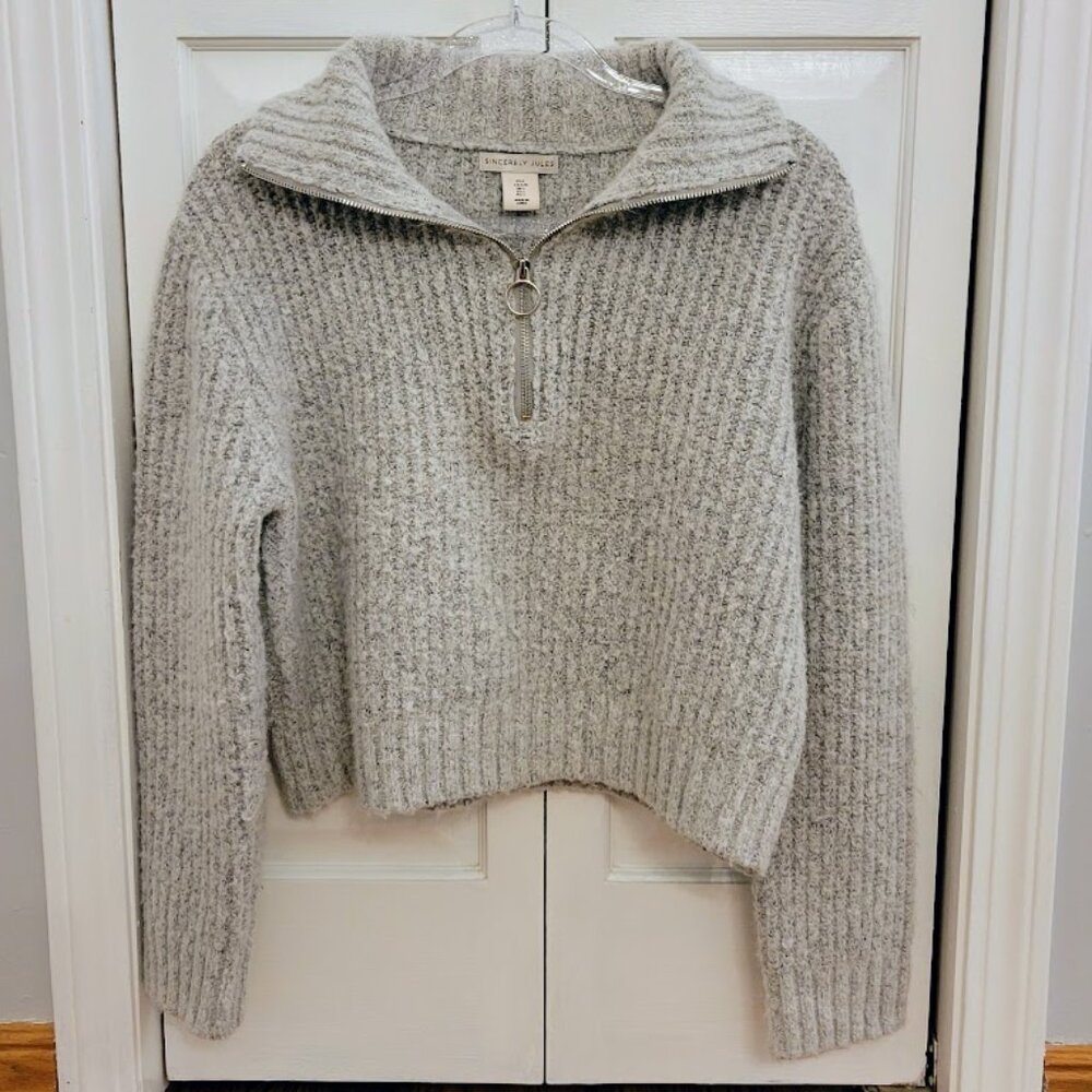 Sincerely Jules 1/4 Zip Sweater, Size Large